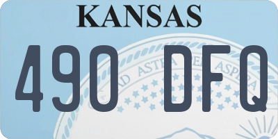 KS license plate 490DFQ