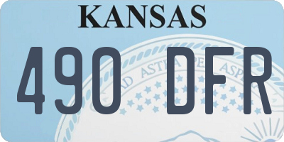 KS license plate 490DFR