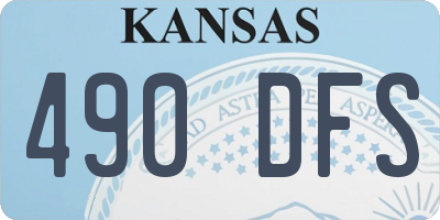 KS license plate 490DFS