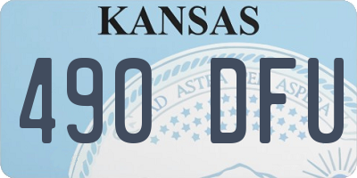 KS license plate 490DFU