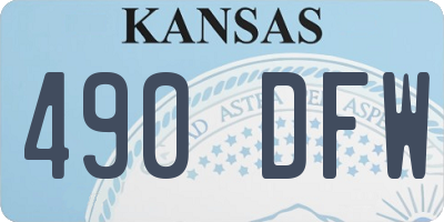 KS license plate 490DFW