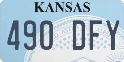 KS license plate 490DFY