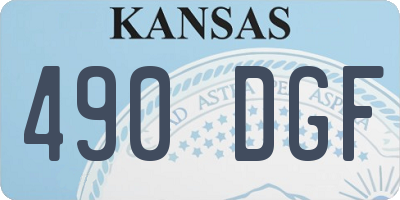 KS license plate 490DGF