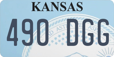 KS license plate 490DGG
