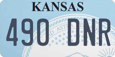 KS license plate 490DNR