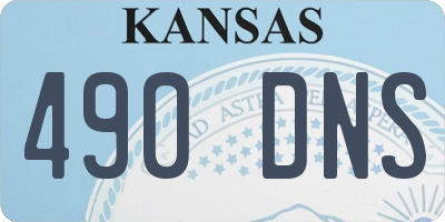 KS license plate 490DNS
