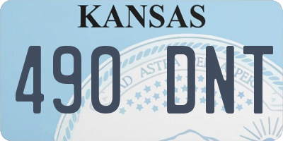 KS license plate 490DNT