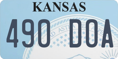 KS license plate 490DOA