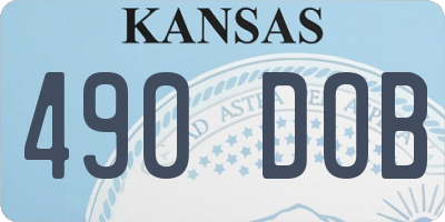 KS license plate 490DOB