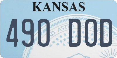 KS license plate 490DOD
