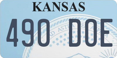 KS license plate 490DOE