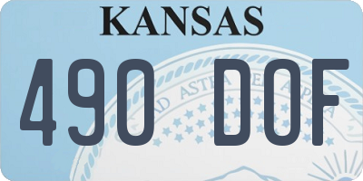 KS license plate 490DOF