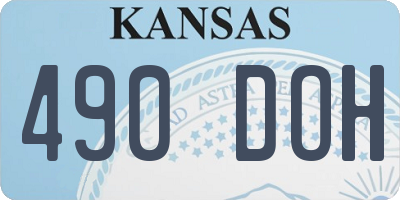 KS license plate 490DOH