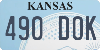 KS license plate 490DOK