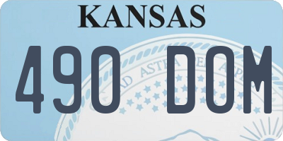 KS license plate 490DOM