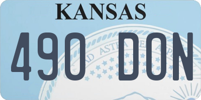 KS license plate 490DON