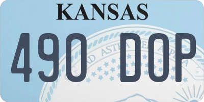 KS license plate 490DOP