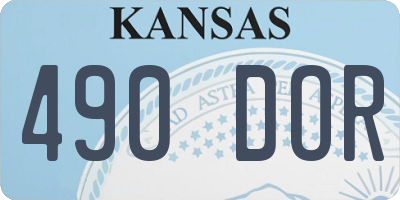 KS license plate 490DOR