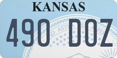 KS license plate 490DOZ