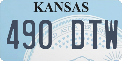 KS license plate 490DTW