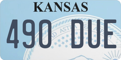 KS license plate 490DUE
