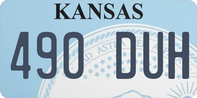 KS license plate 490DUH