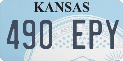 KS license plate 490EPY