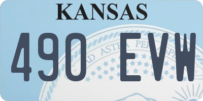 KS license plate 490EVW