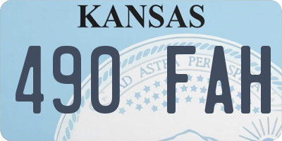 KS license plate 490FAH