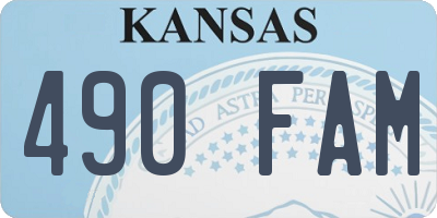 KS license plate 490FAM