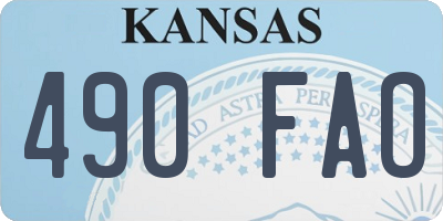 KS license plate 490FAO