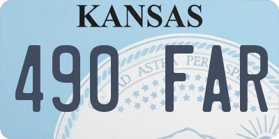 KS license plate 490FAR