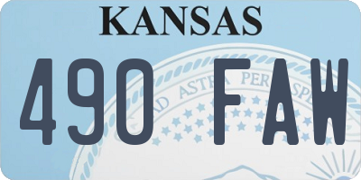 KS license plate 490FAW