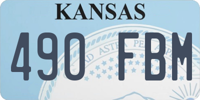 KS license plate 490FBM