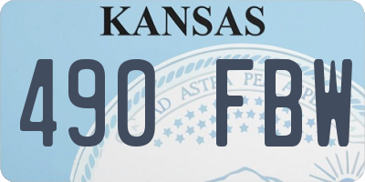 KS license plate 490FBW