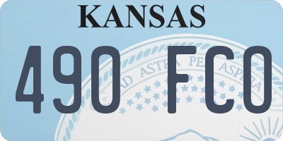 KS license plate 490FCO