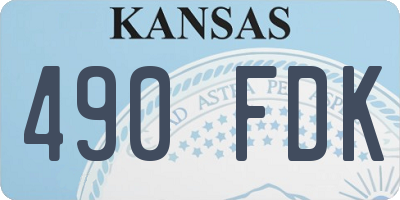 KS license plate 490FDK