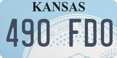 KS license plate 490FDO
