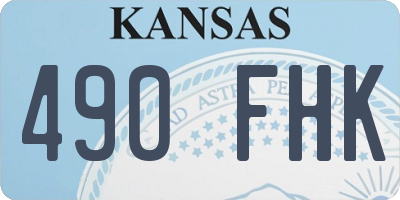 KS license plate 490FHK
