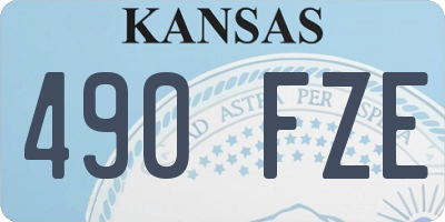 KS license plate 490FZE