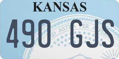 KS license plate 490GJS
