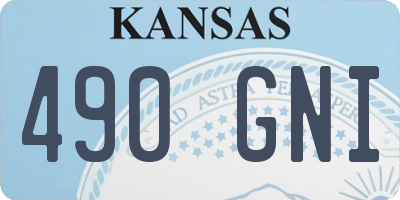 KS license plate 490GNI