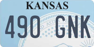 KS license plate 490GNK