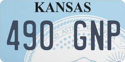 KS license plate 490GNP
