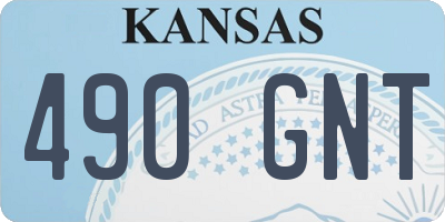 KS license plate 490GNT