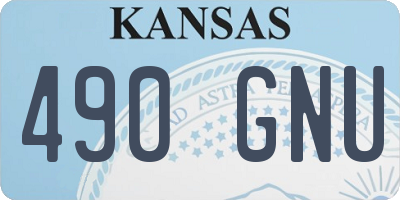 KS license plate 490GNU