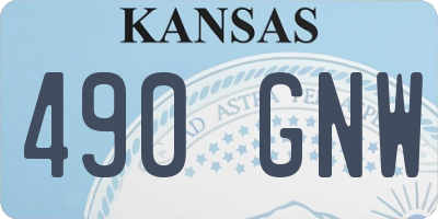 KS license plate 490GNW