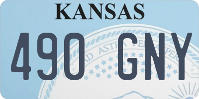 KS license plate 490GNY