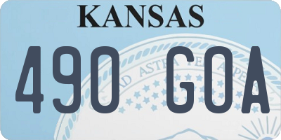 KS license plate 490GOA