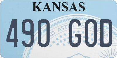 KS license plate 490GOD